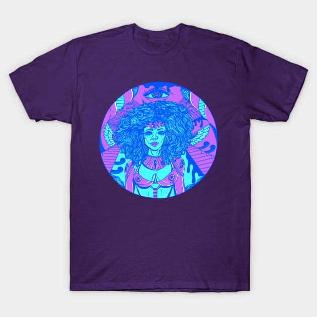 Blue Kemet Warrior T-Shirt by kenallouis